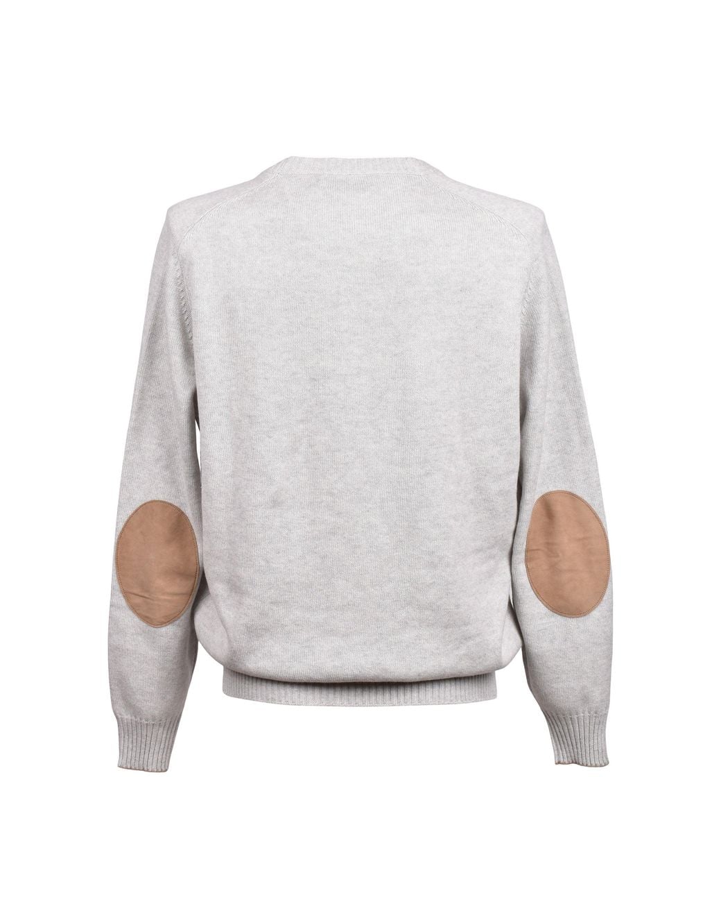 Brunello Cucinelli Gray Fog Cashmere Crew Neck Sweater for men