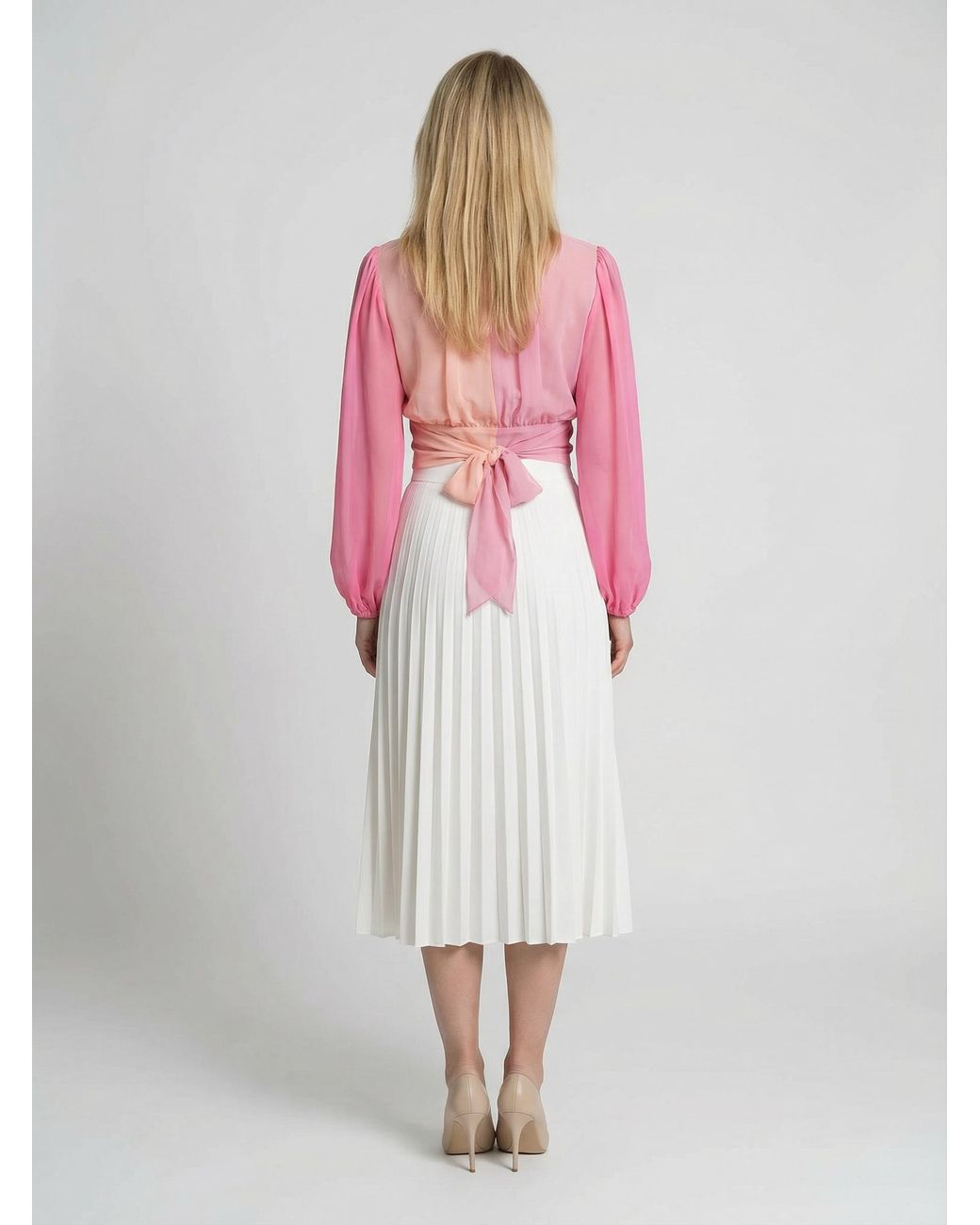 Dolce & Gabbana Pink Silk Midi Skirt