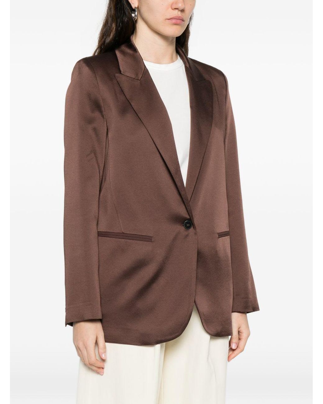 Forte_forte Brown Single-Breasted Blazer Jacket