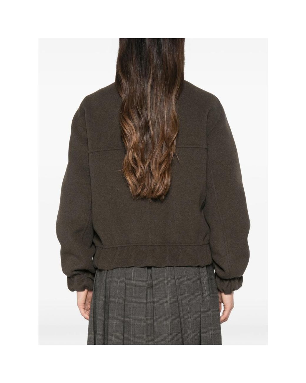 Khaite Brown Elasticated-Cuff Bomber Jacket