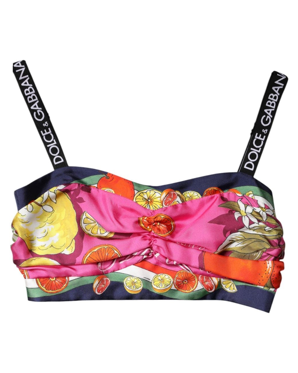 Dolce & Gabbana Pink Silk Cropped Bustier Corset Top