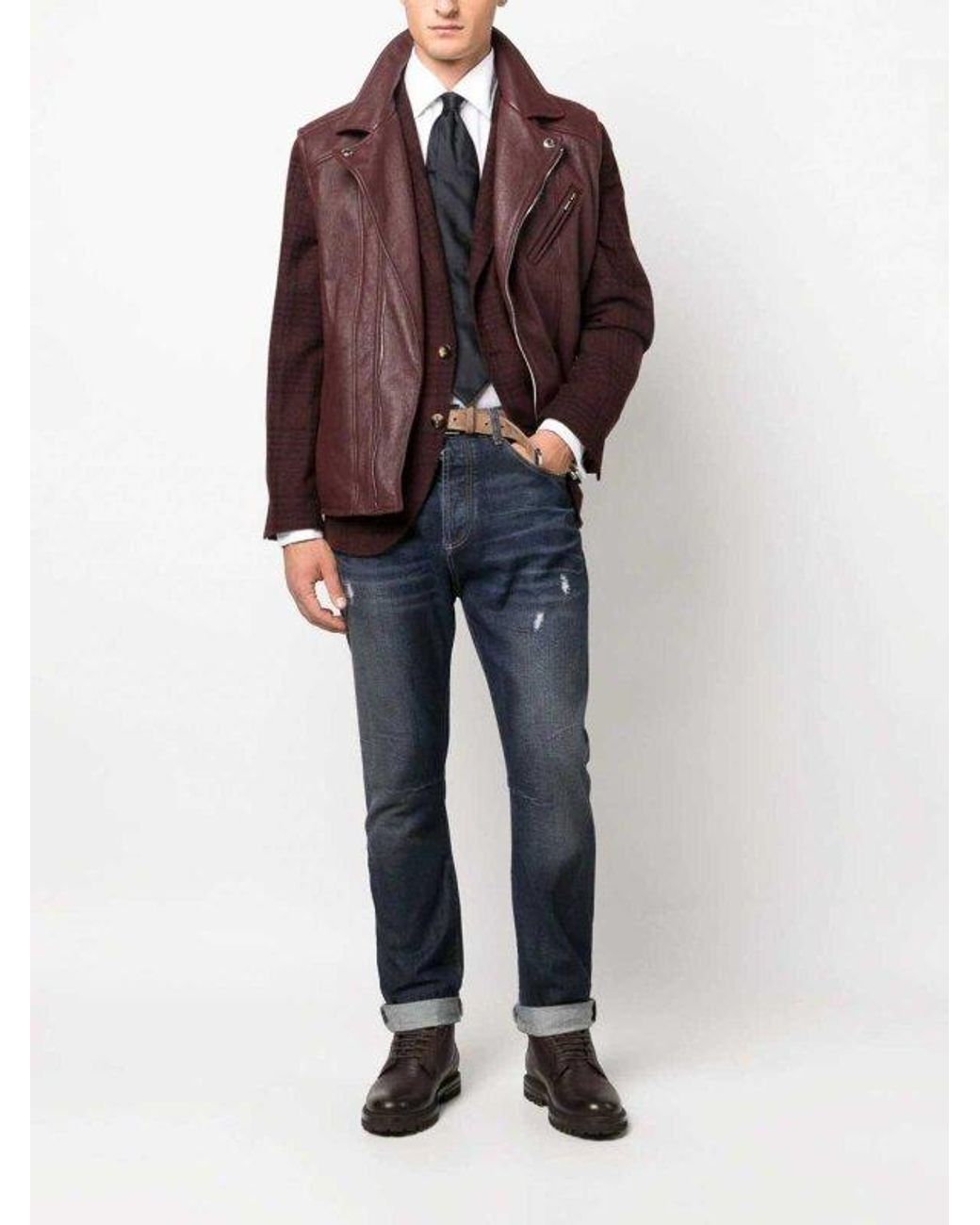 Brunello Cucinelli Purple Wool Blazer for men