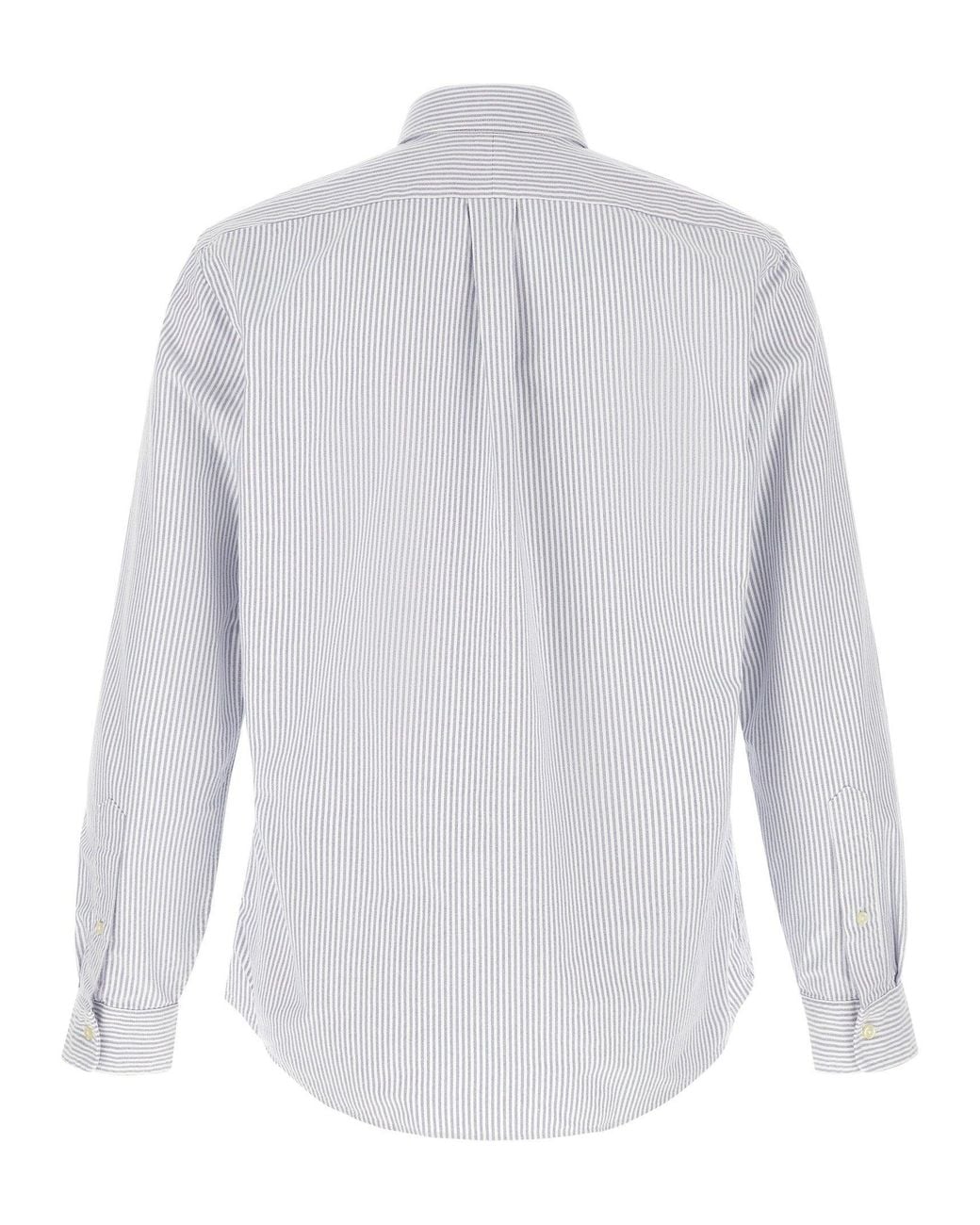 Polo Ralph Lauren White Striped Oxford Cotton Shirt for men