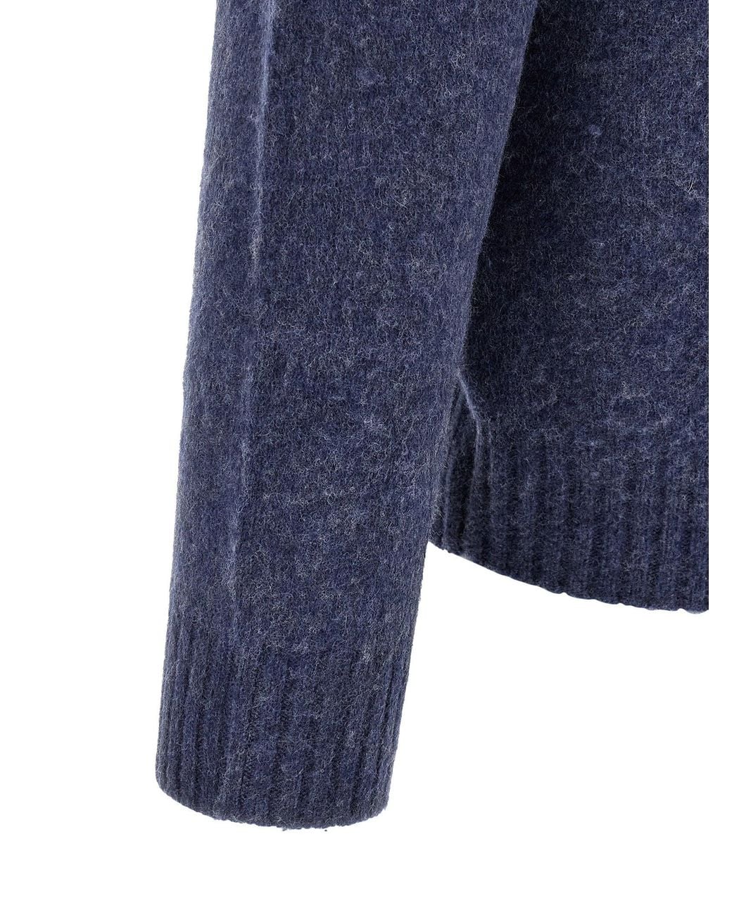 Polo Ralph Lauren Blue Logo Intarsia Wool-Cashmere Sweater for men