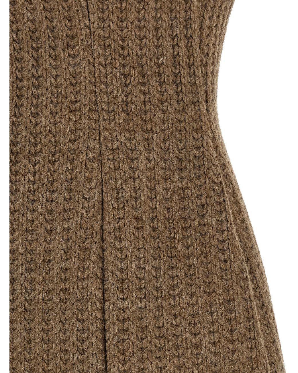 GIUSEPPE DI MORABITO Brown Wool Dress Acrylic Vi Alpaca