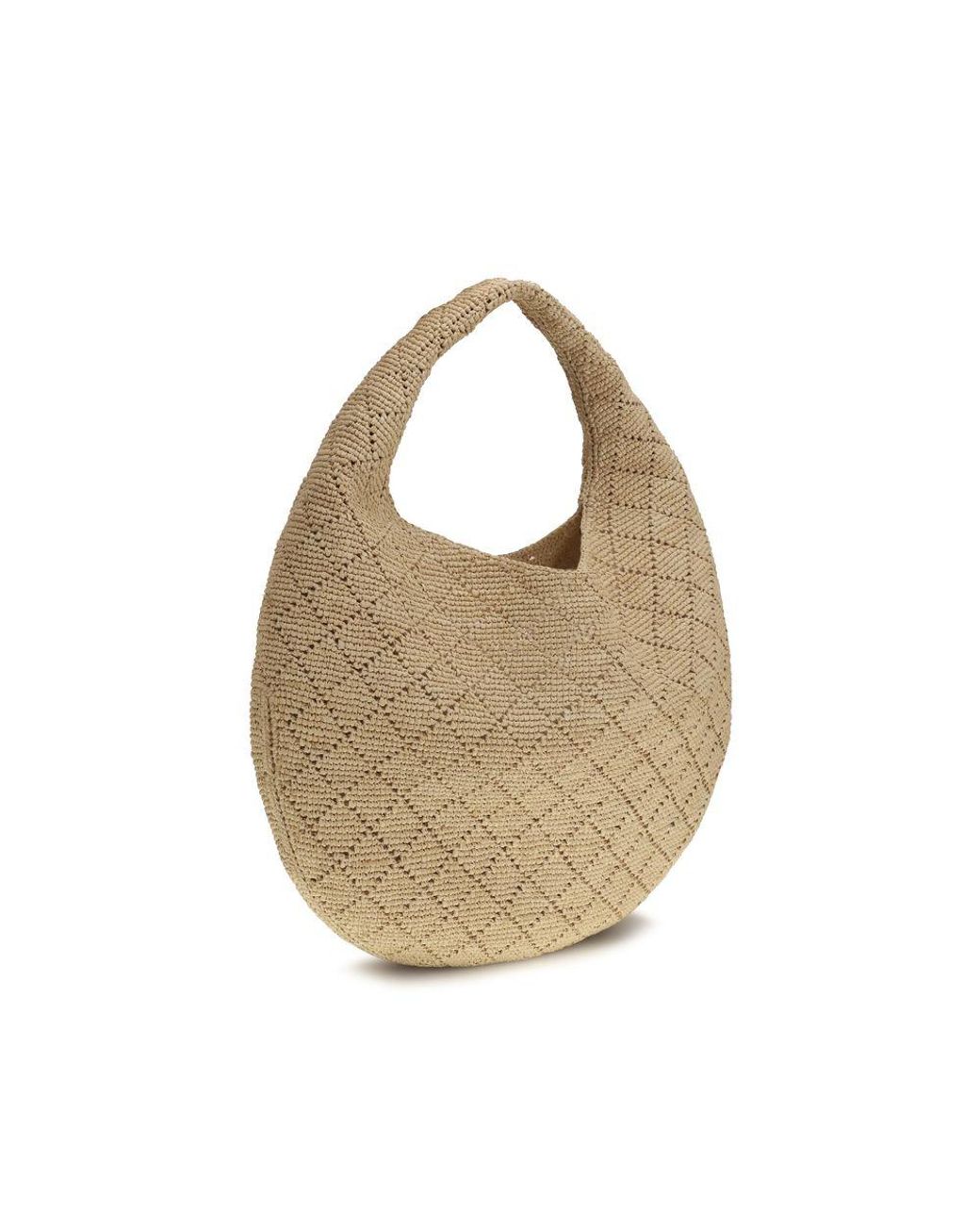 Saint Laurent Metallic Beige Raffia Shoulder Bag