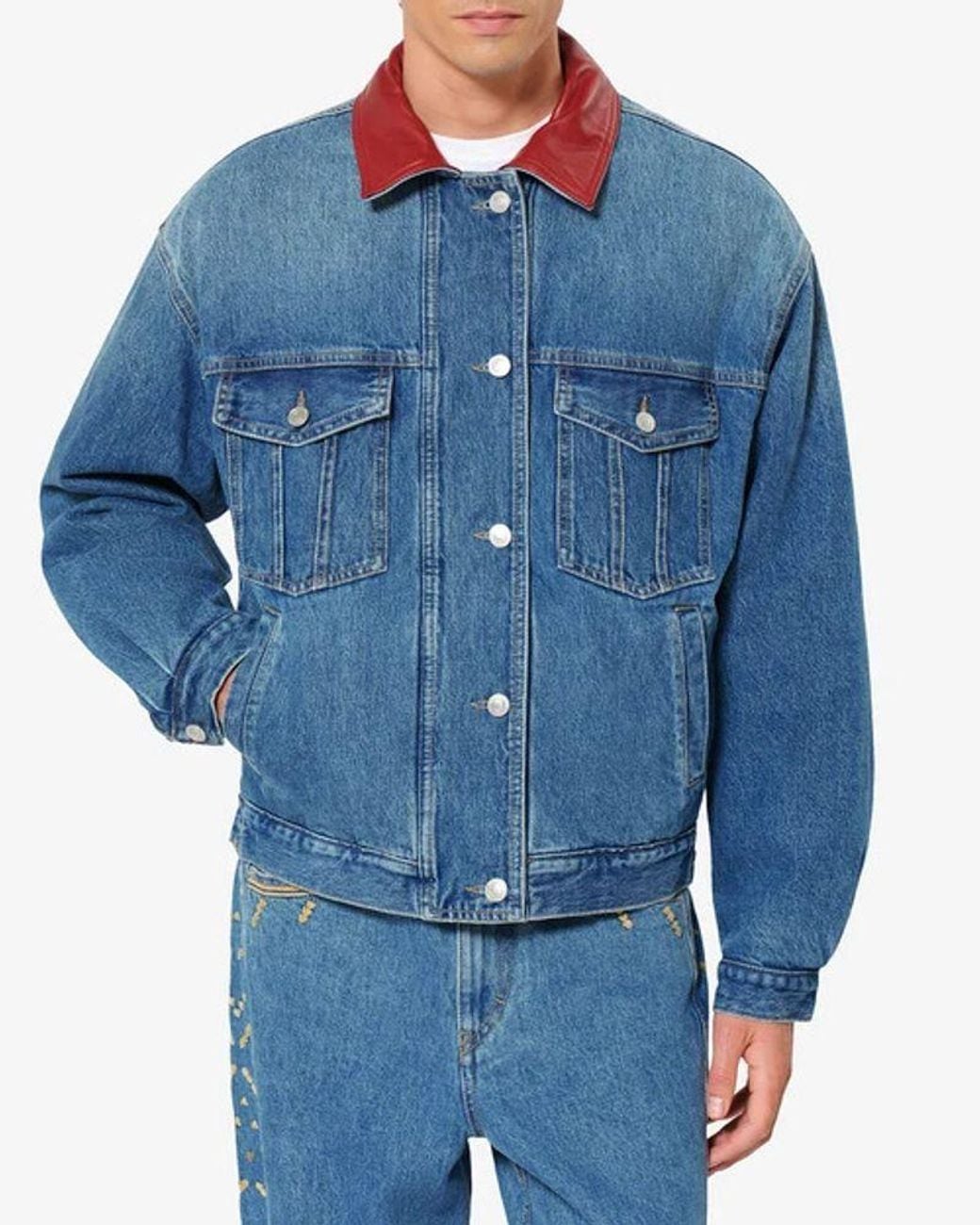 Isabel Marant Blue Marant Denim And Quilted Wool-Blend Jacket
