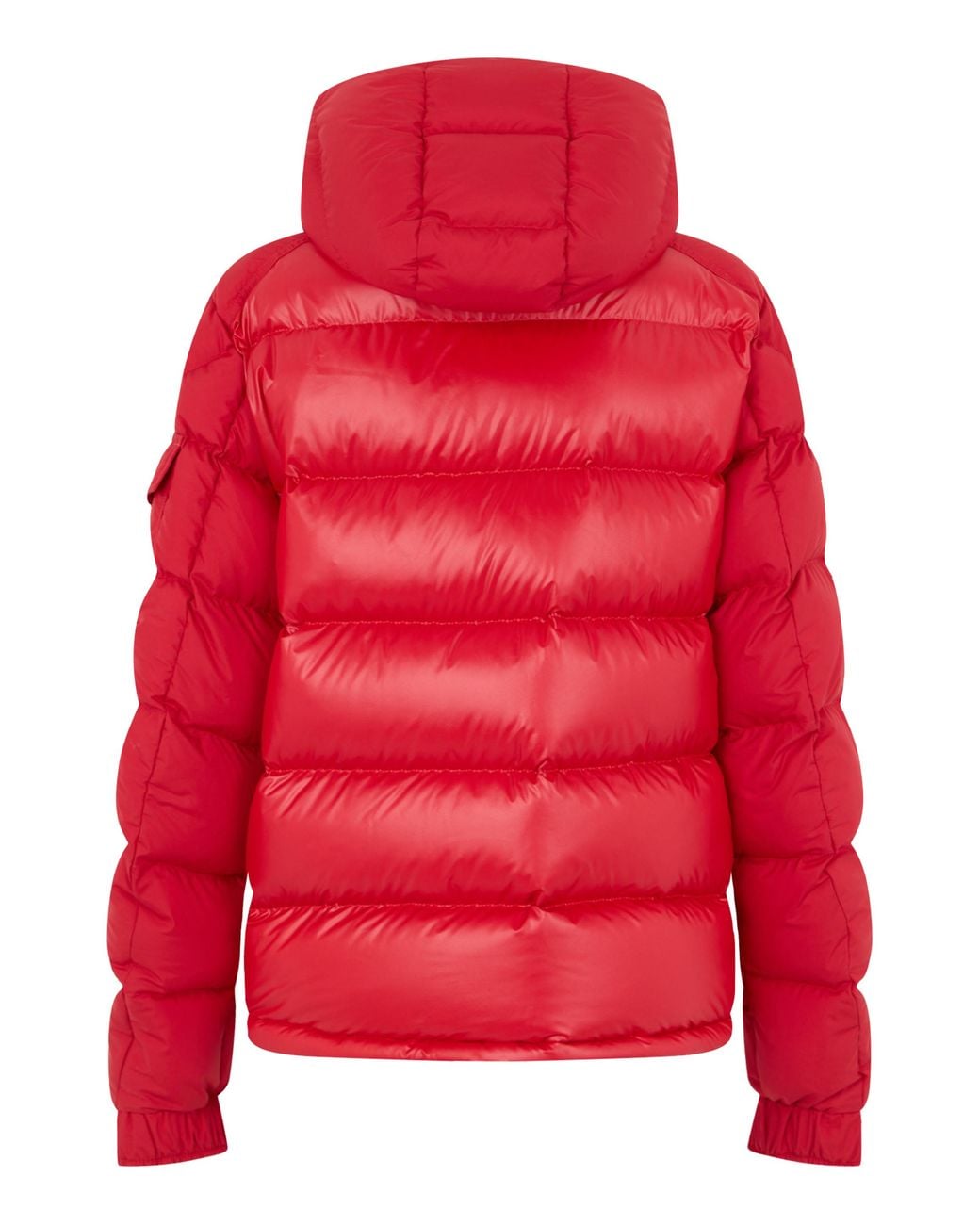 Moncler Red Padded Hooded Jacket Polyester & Down for men