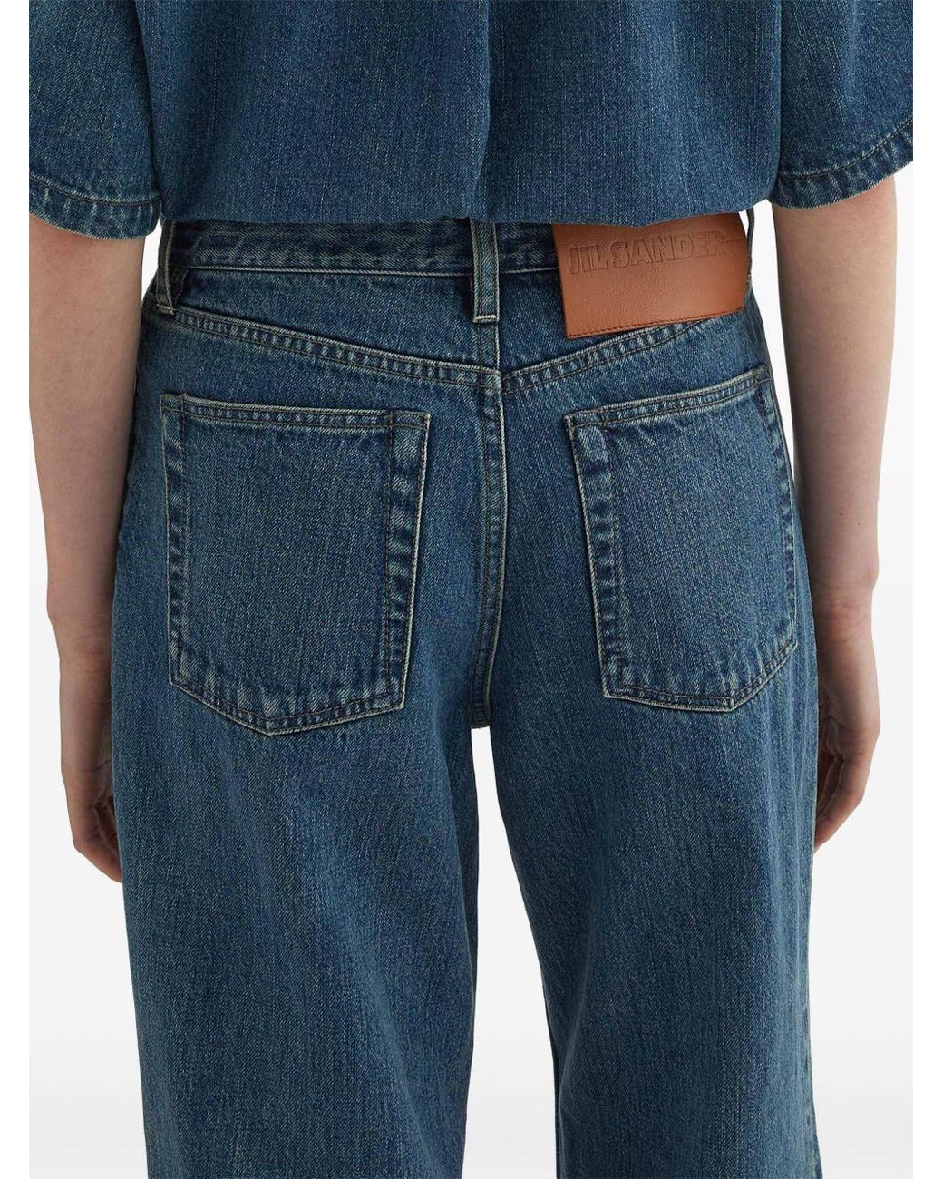 Jil Sander Blue Denim Wide-Leg Jeans