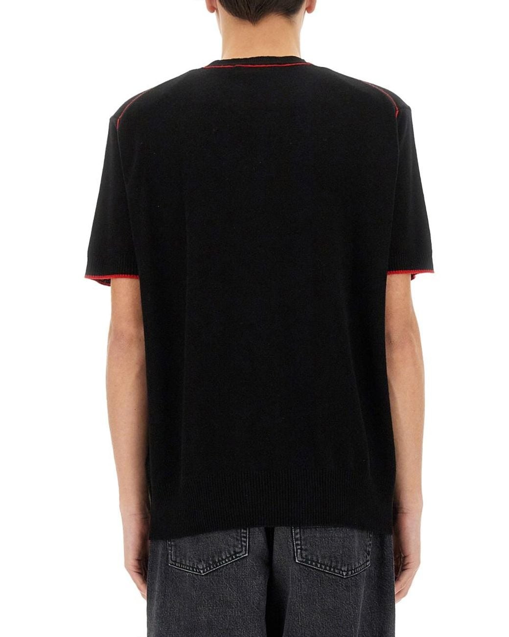 Vivienne Westwood Black T-Shirt Alex Merino Wool Cashmere T-Shirts for men