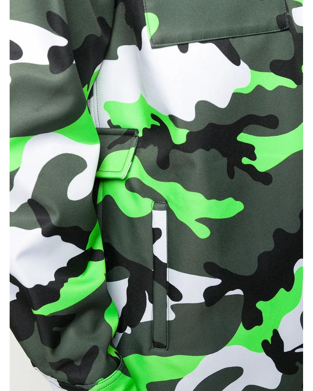 Valentino Green Camouflage Print Hooded Jacket Clothing for men