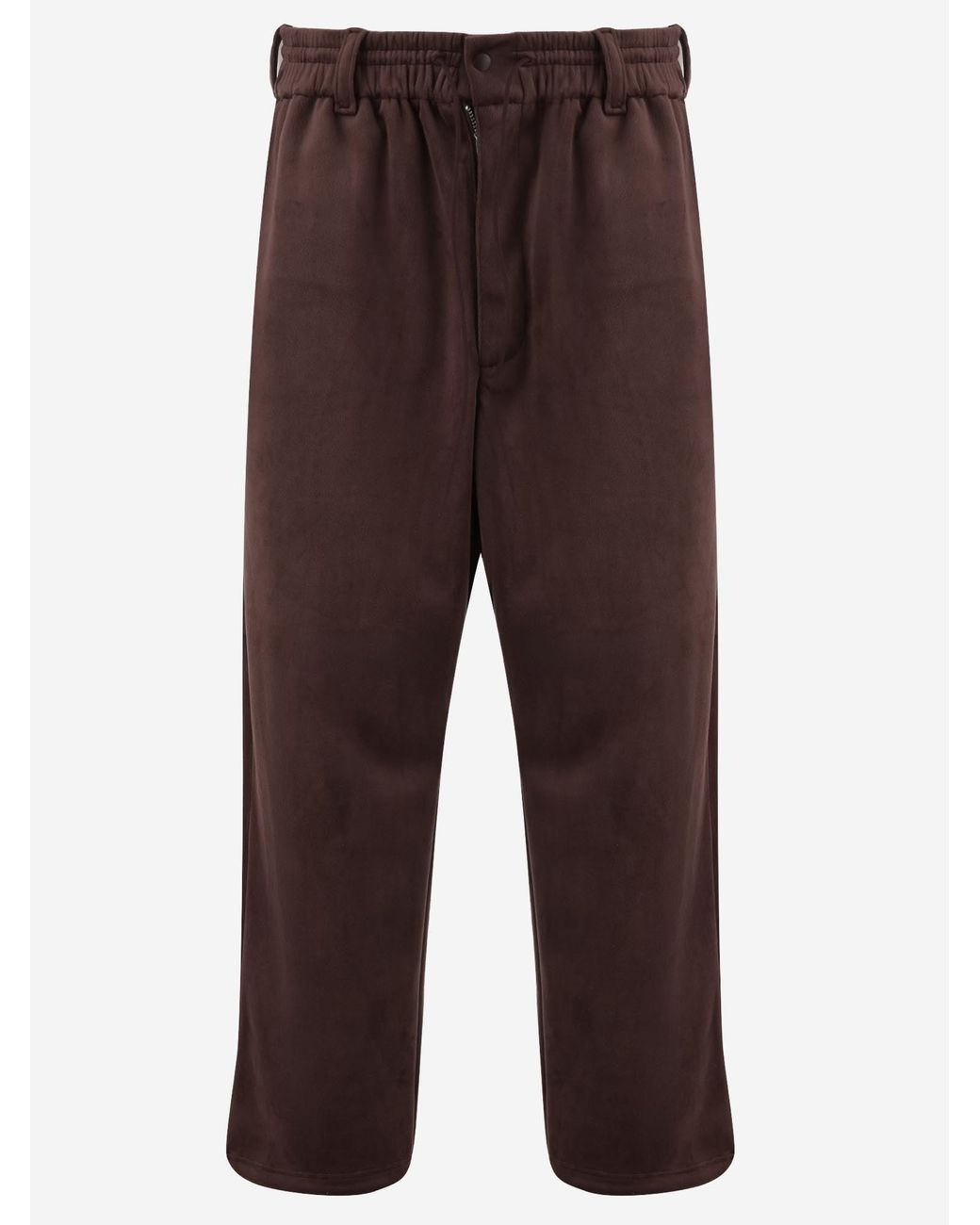Adidas Brown Trousers Stretch Velvet Recycled Polyester Elastane for men