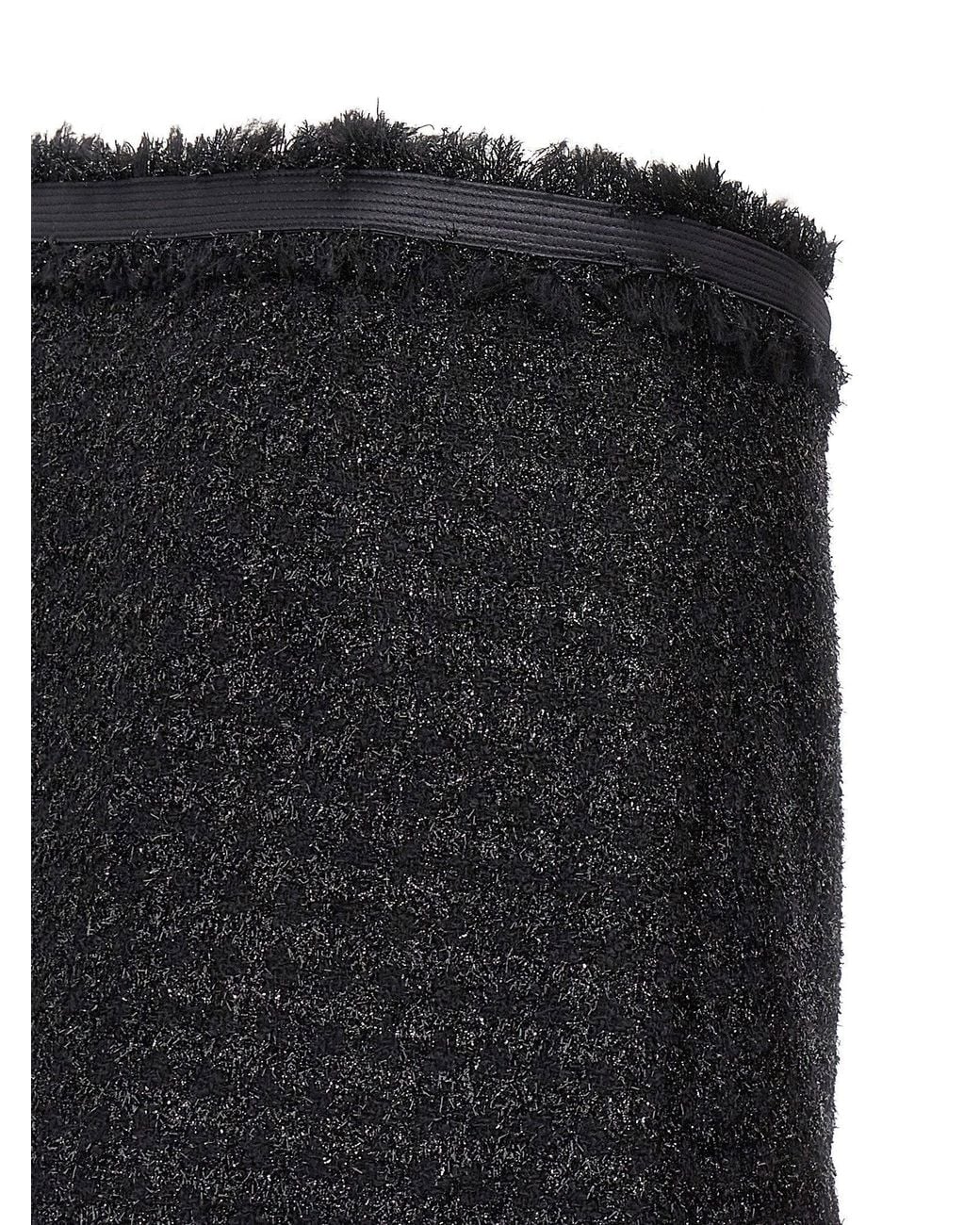 Versace Black Lurex Wool Blend Skirt