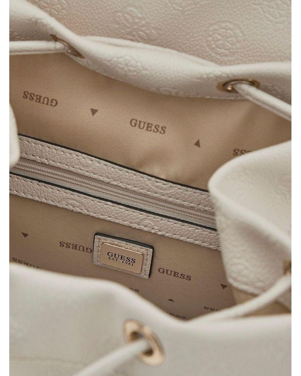 Guess White Guess Flap Backpack