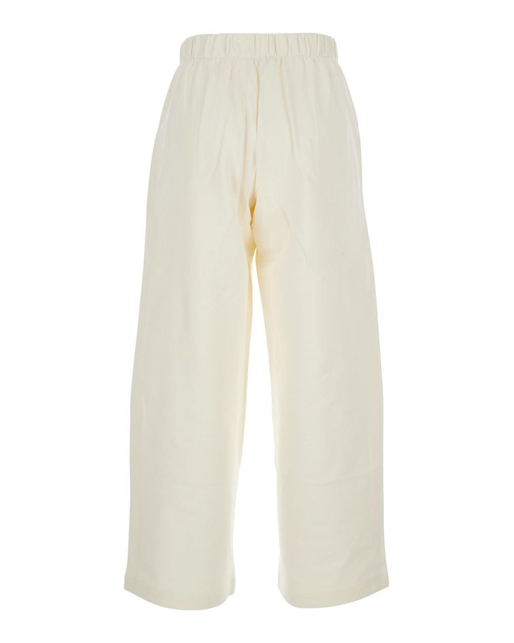 Max Mara White Cotton And Silk Blend Pants Trousers