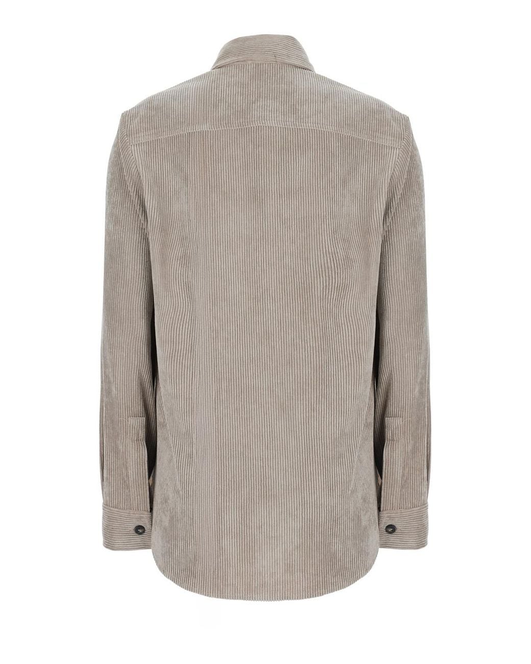 Le Plain Gray Corduroy Shirt Blouses