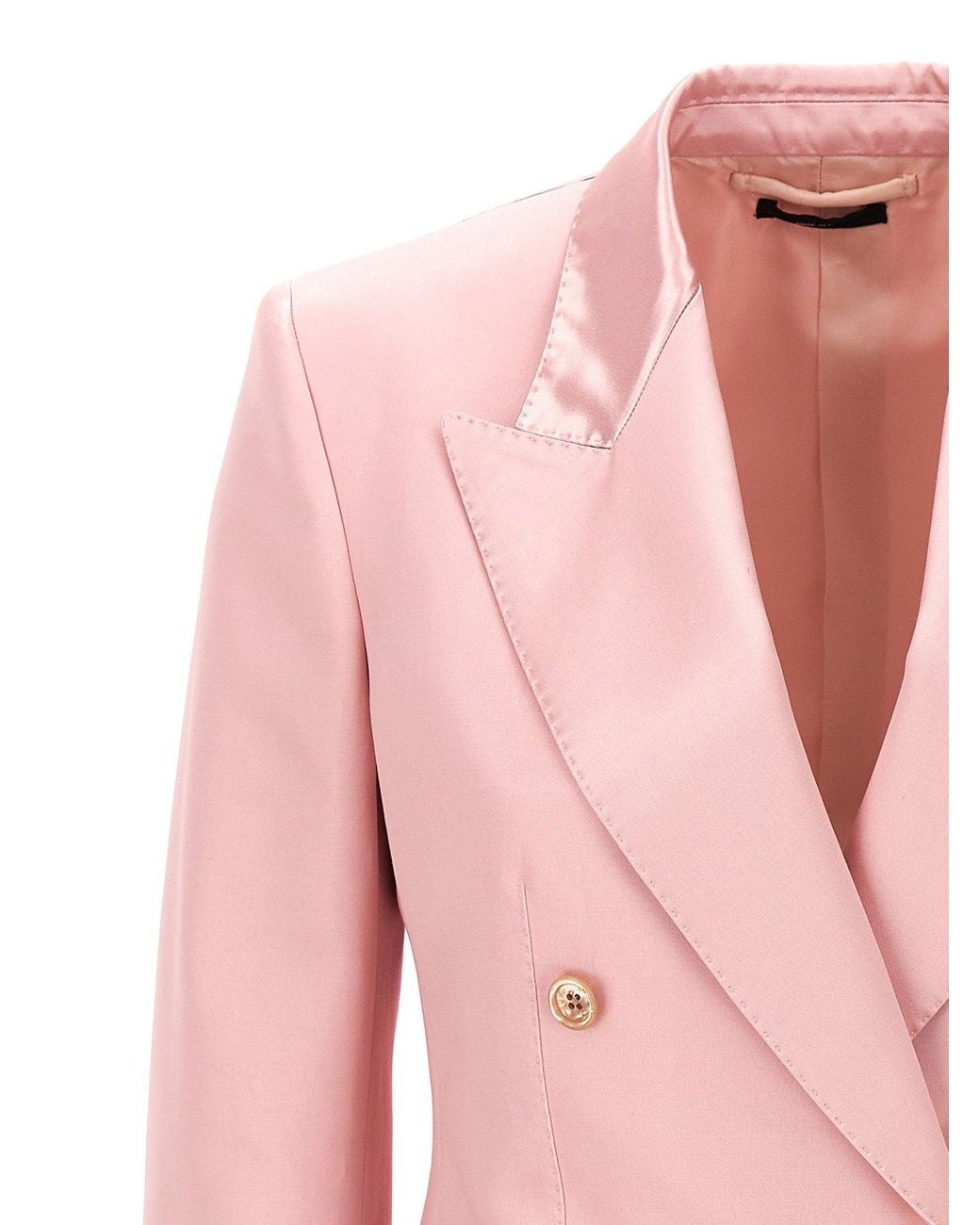 Tom Ford Pink Double-Breasted Duchesse Blazer