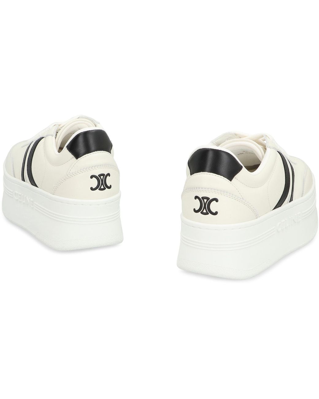 Céline White Leather Platform Sneakers Trainers