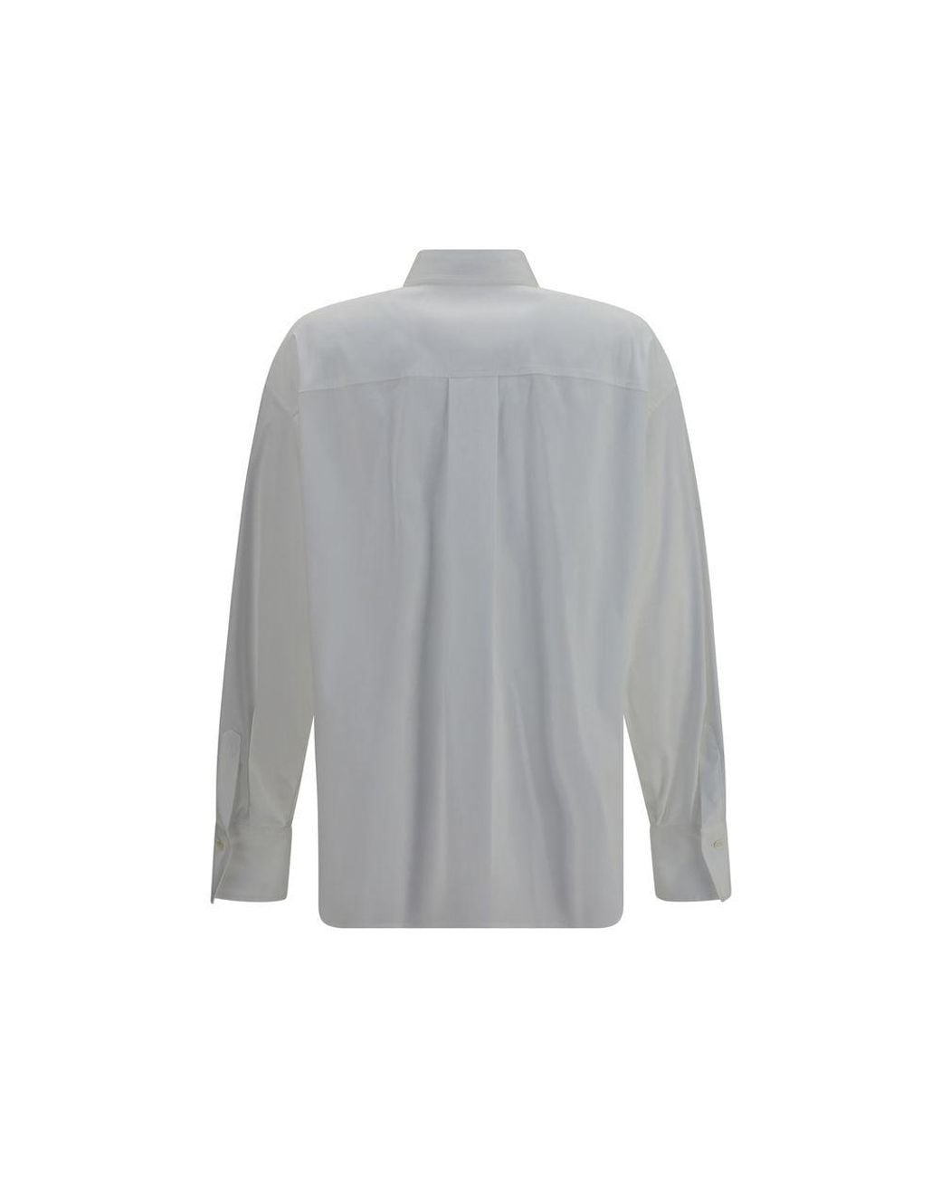 Brunello Cucinelli Gray White Cotton Dress Shirt