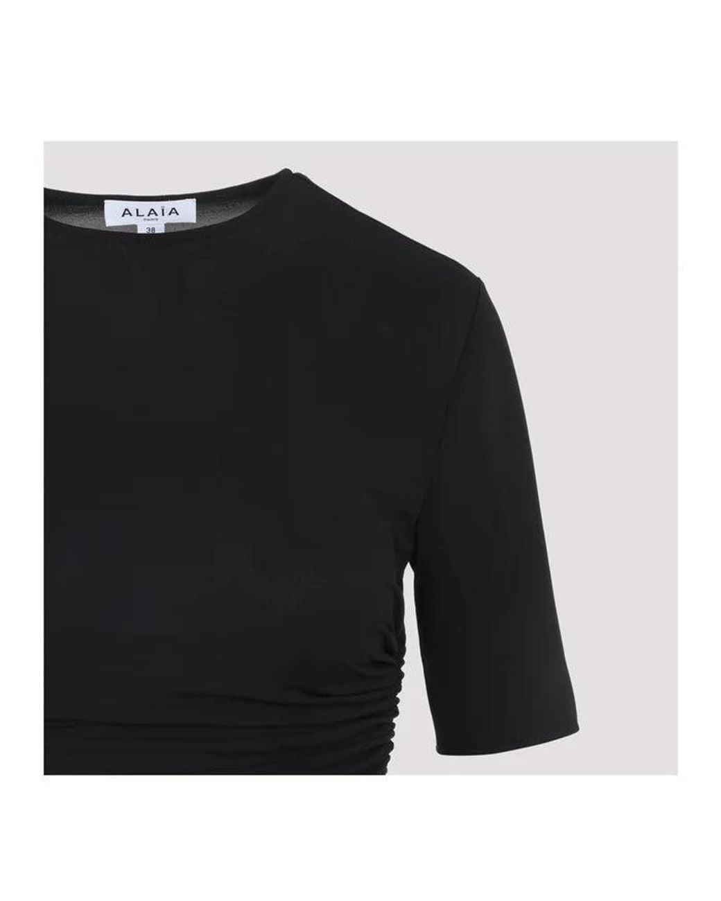 Maison AlaïA Blue Ruched Stretch-Jersey T-Shirt T-Shirts And Polos