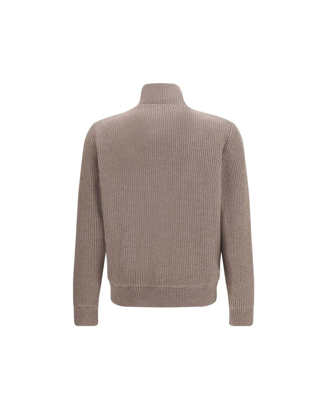 Brunello Cucinelli Gray Beige Calf Leather Bos Taurus Full for men