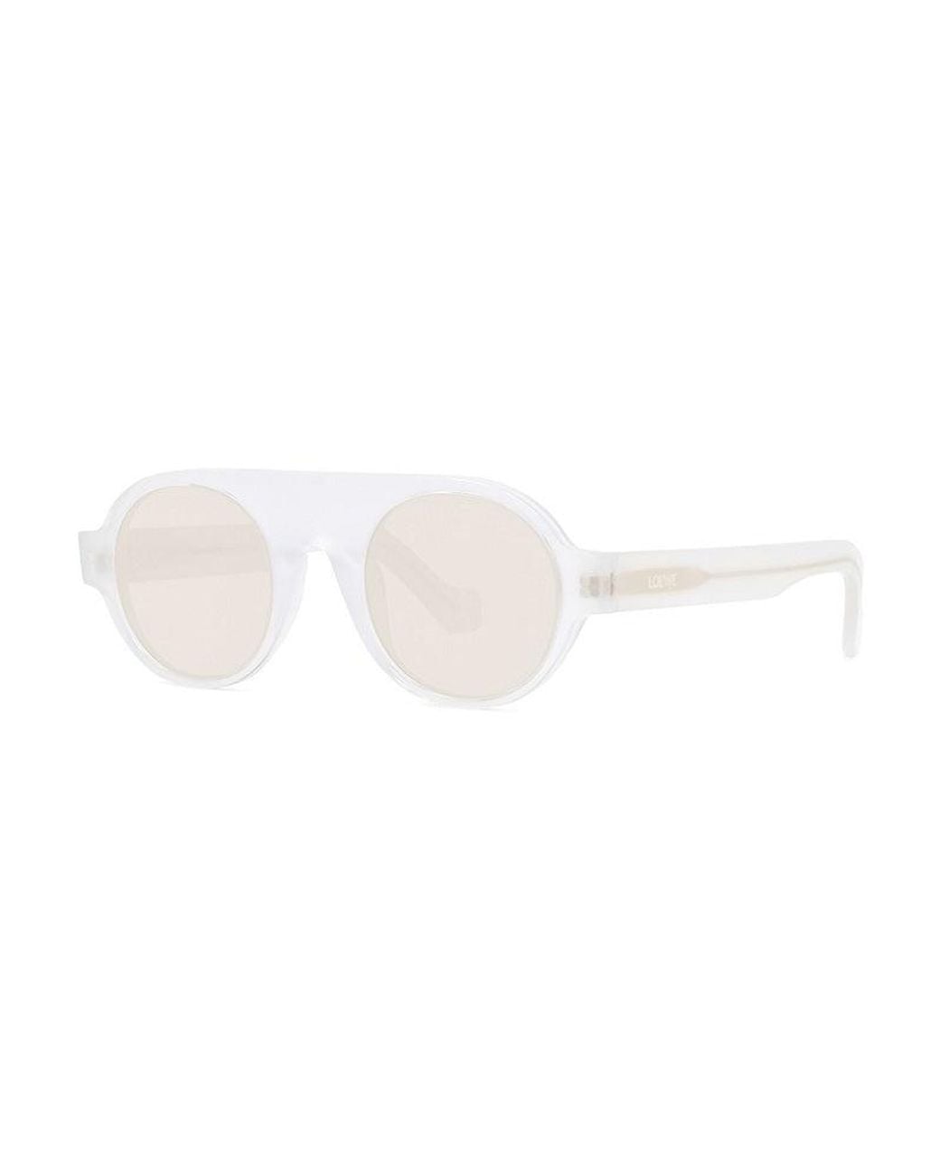 Loewe White Sunglasses Round Full Rim, Translucent Frame And Lens Lw40020I21E