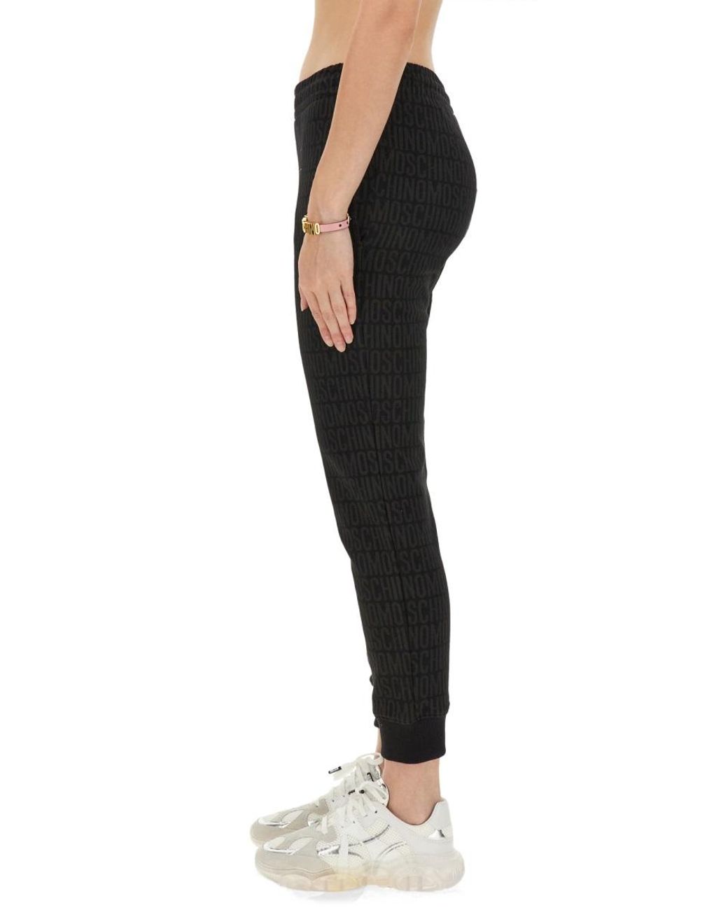 Moschino Black Moschino Cotton-Polyester Blend Joggers