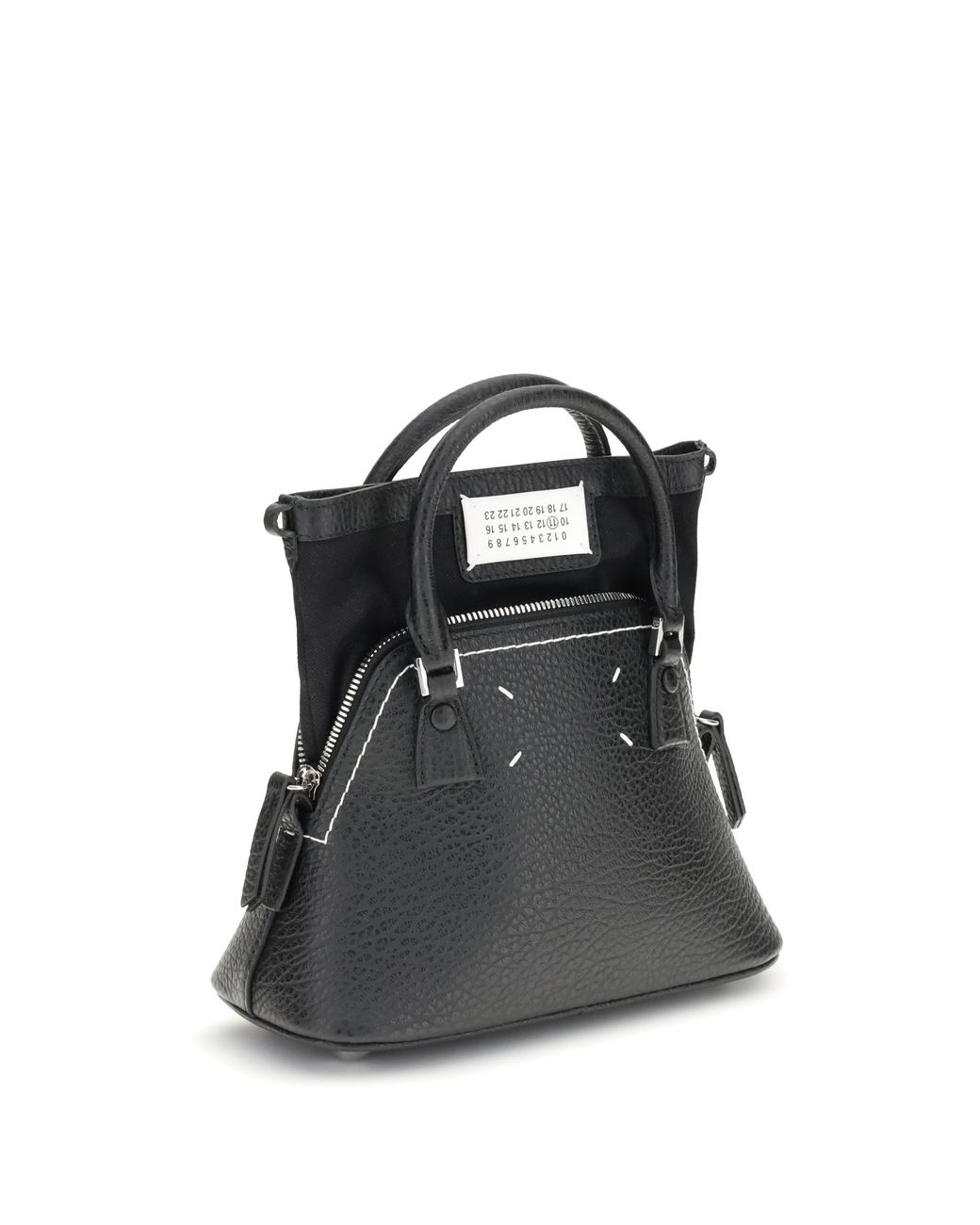 Maison Margiela Black Leather Handbag 5Ac Calf Shoulder Bags