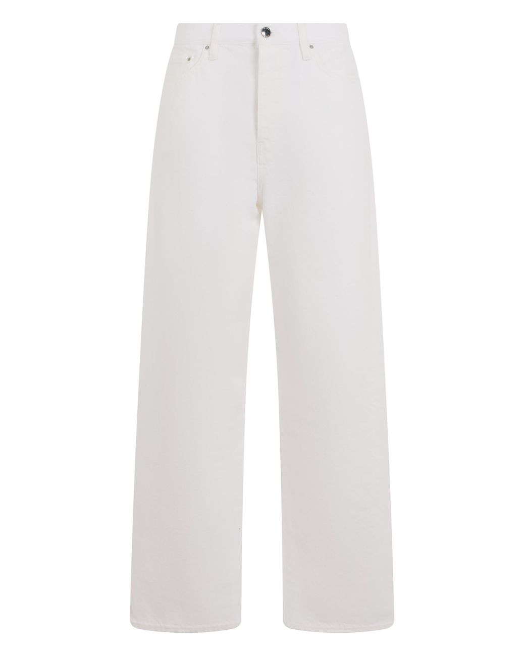 Totême White Jeans Straight-Leg Cotton Denim