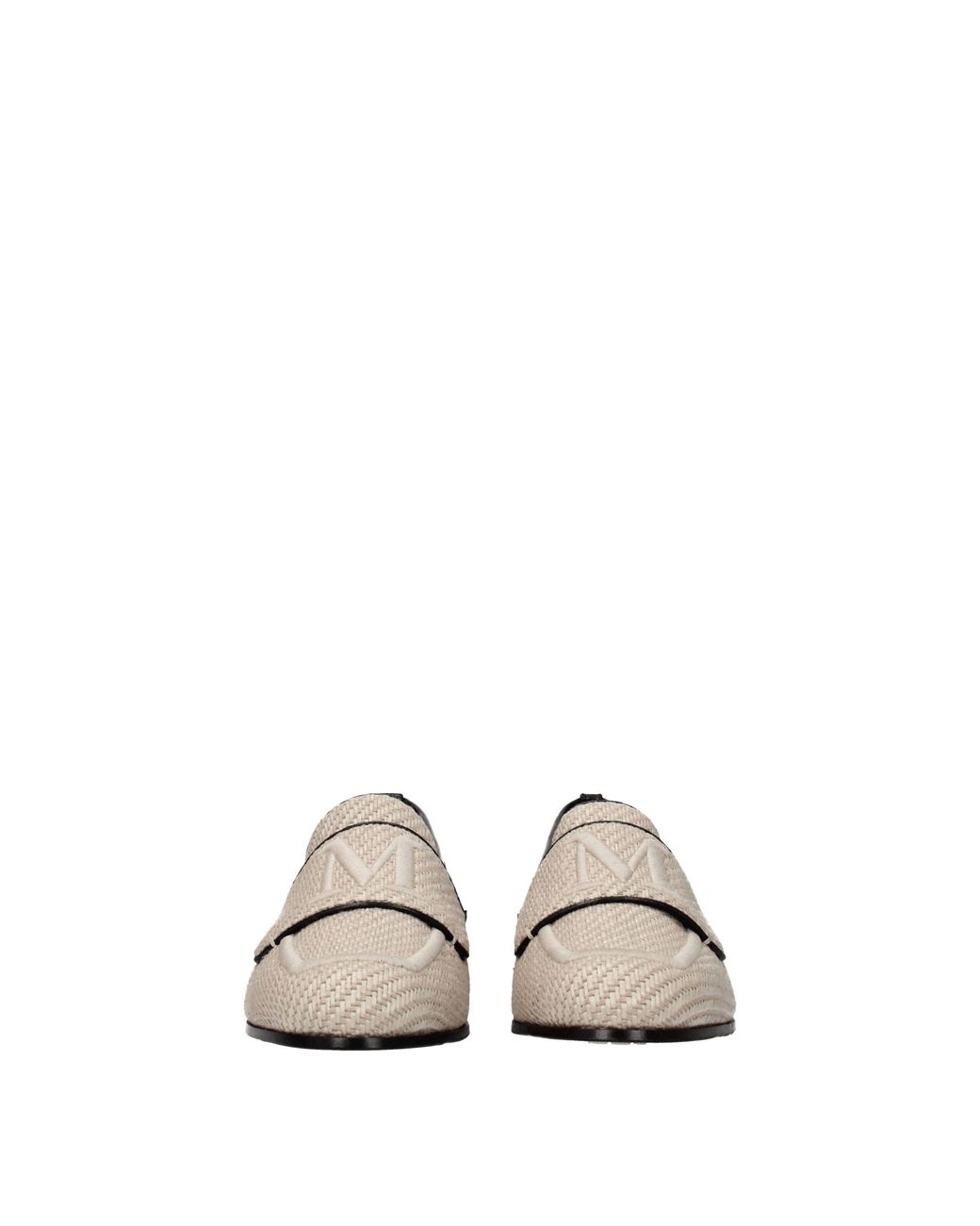 Max Mara Natural Fabric Slip-On Loafers