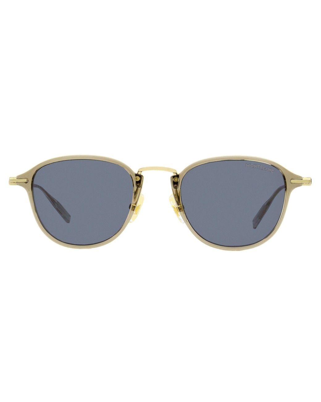 Montblanc Black Classic Sunglasses Mb0155S 003-Light 51Mm/Light Metal/Plastic (Injected) for men