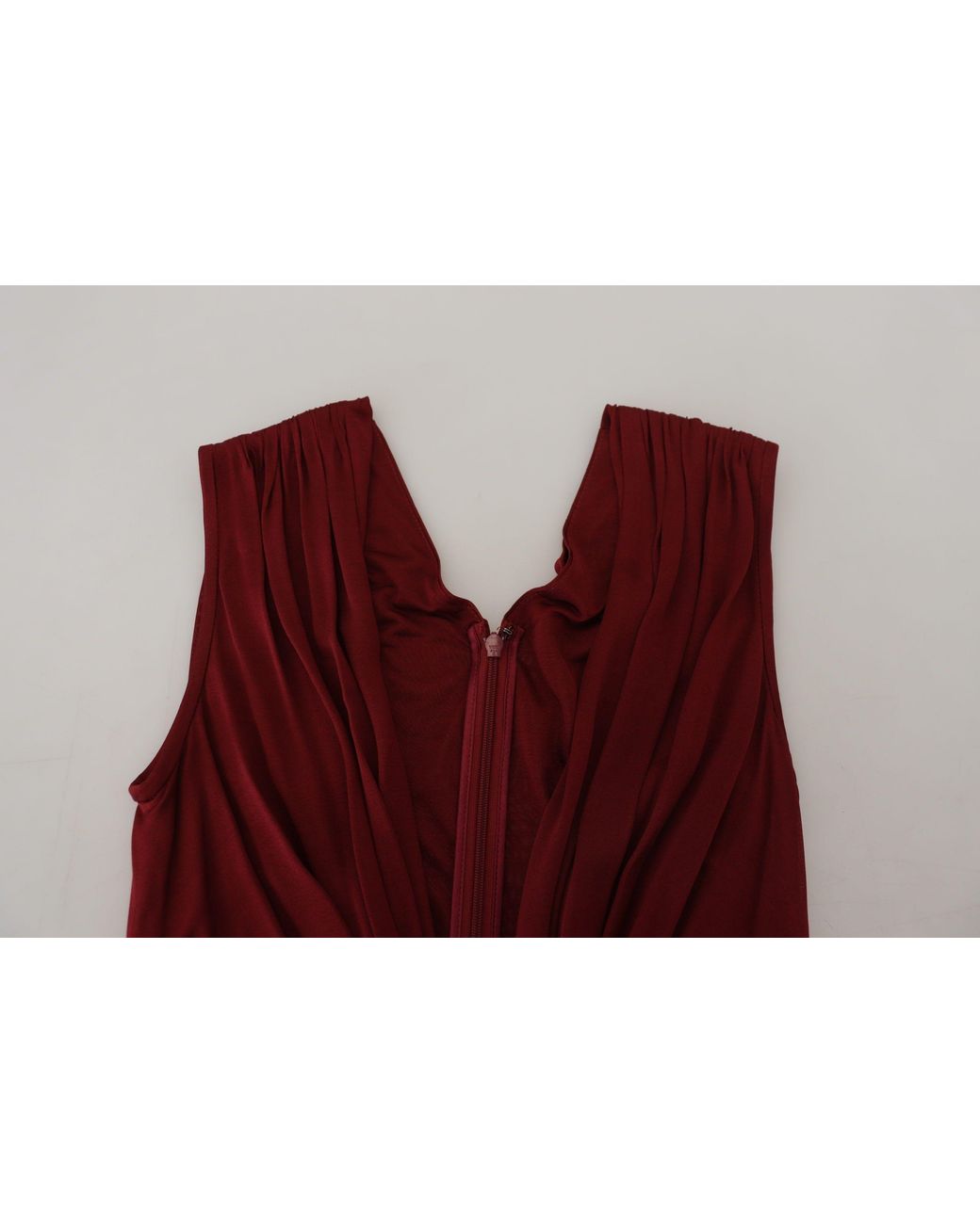 Dolce & Gabbana Red Silk-Blend Logo Detail Top Blouse