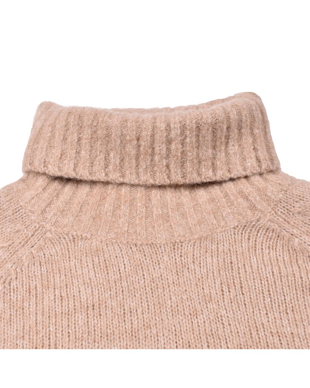 Brunello Cucinelli Pink Light Camel Wool Turtleneck Sweater for men