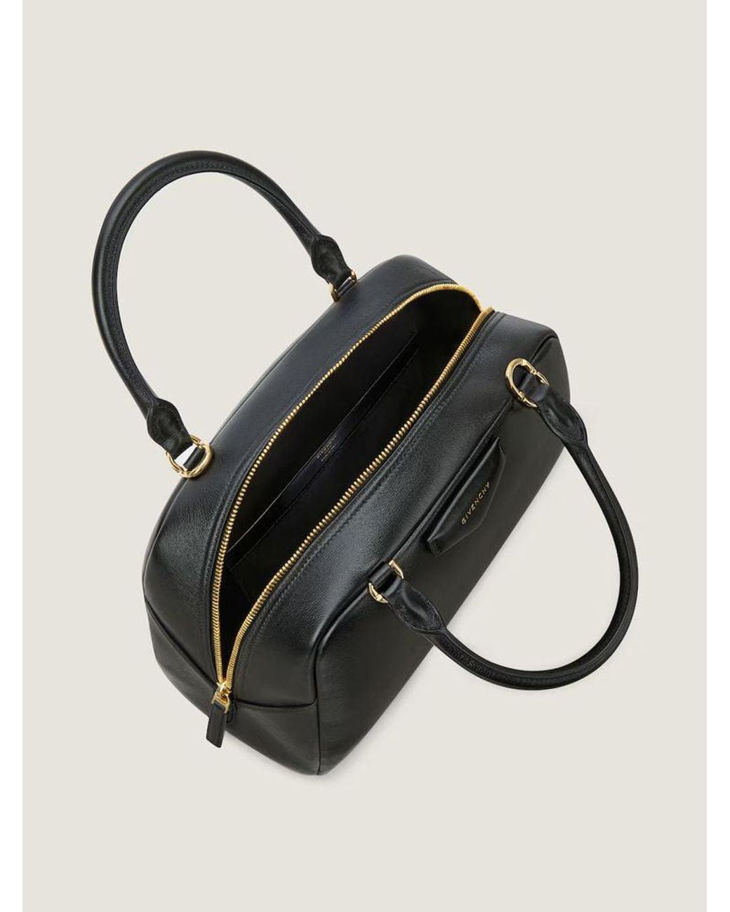 Givenchy Black Givenchy Structured Leather Top Handle Bag