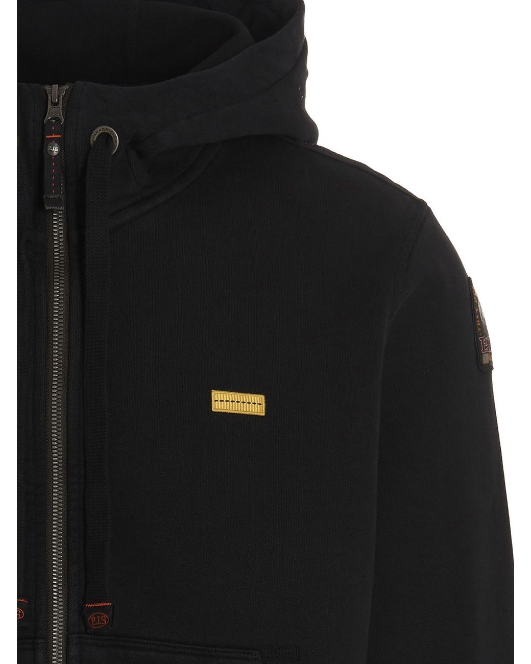 Parajumpers Cotton Charlie Embo Hoodie in Black for Men | Lyst