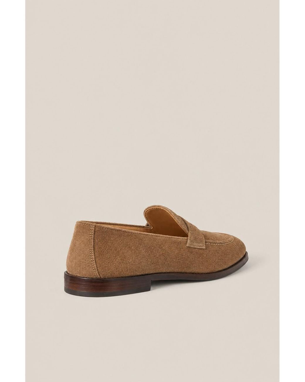 Brunello Cucinelli Brown Dark Suede Penny Loafers for men