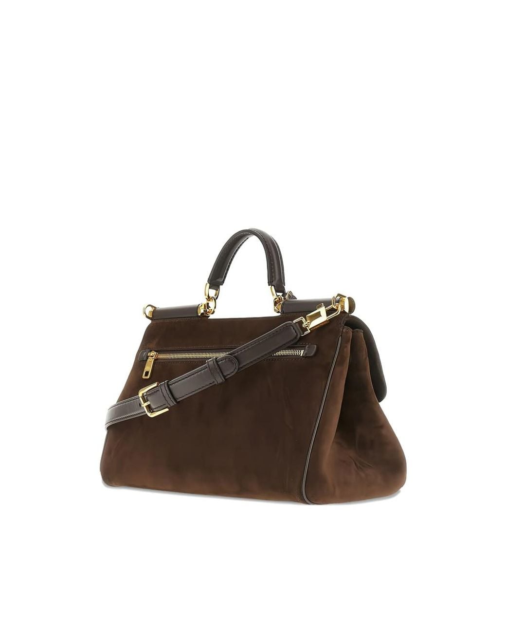 Dolce & Gabbana Brown Suede Bag Calf Tote