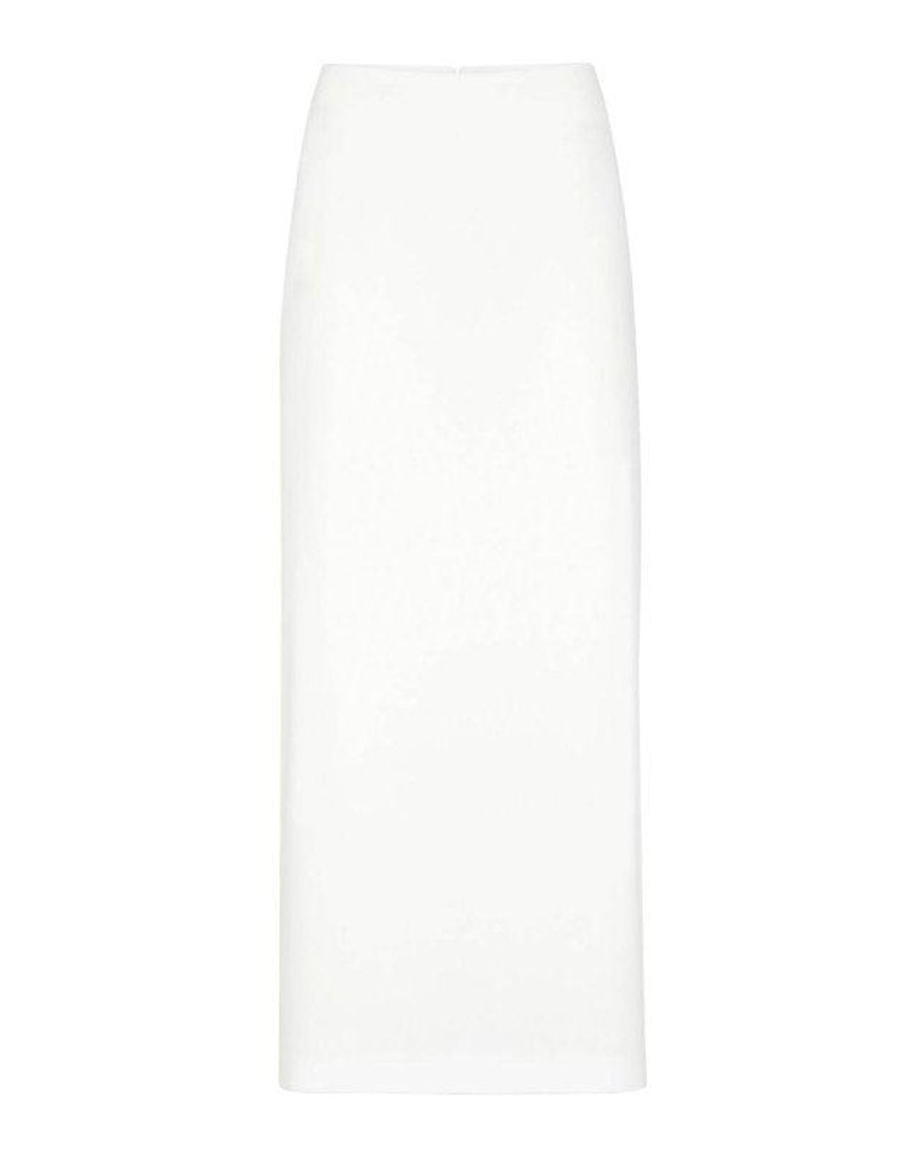 Brunello Cucinelli White Off Straight Cotton Skirt