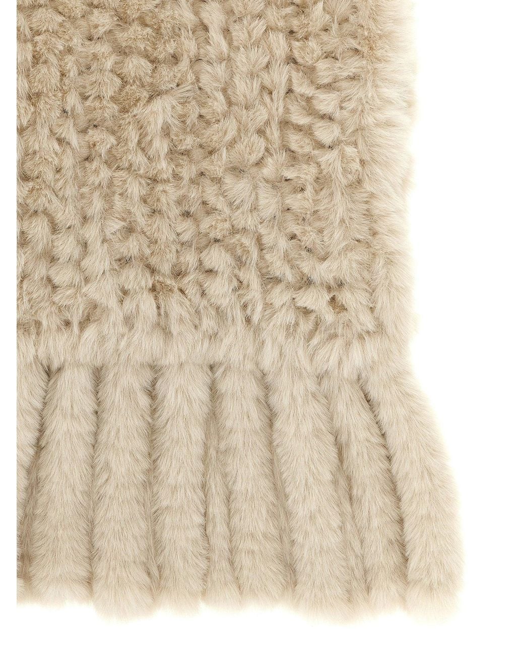 Pinko Natural Plush Fringed Scarf