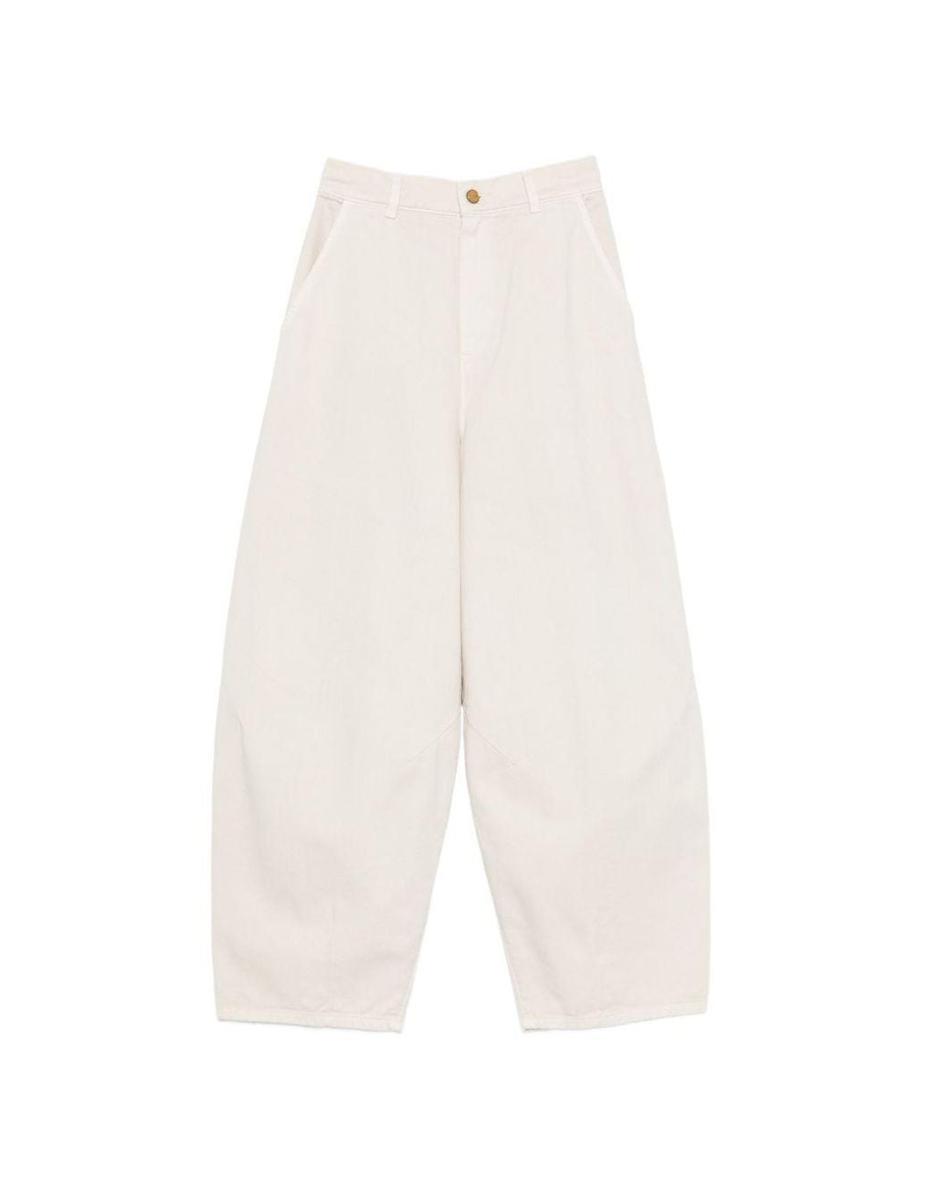 Alysi White Wide-Leg Cotton Trousers