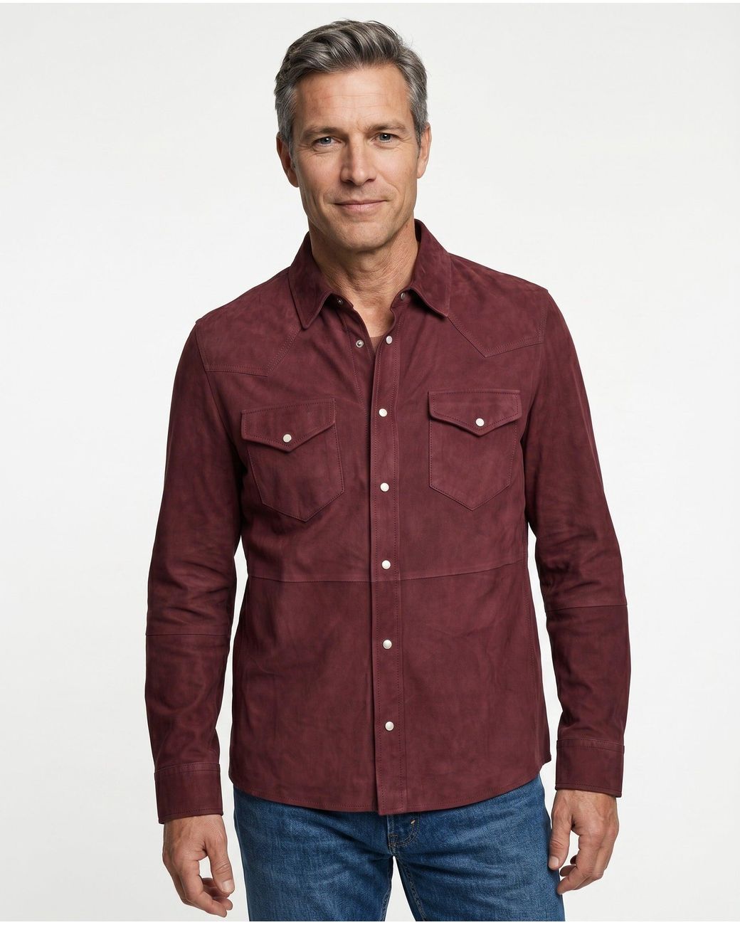 Brunello Cucinelli Purple Burgundy Suede Cropped Jacket for men