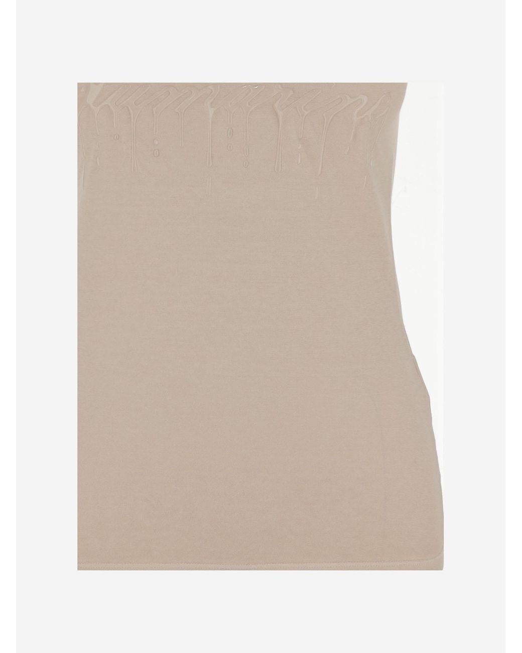 Blumarine Natural Jersey Top With Cast-Effect Logo