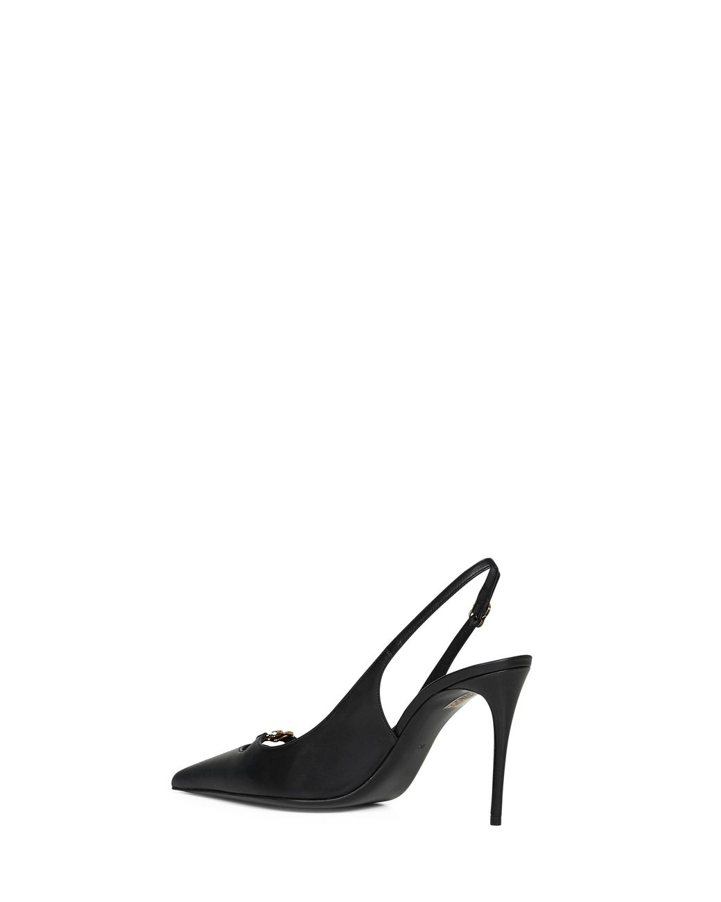 Dolce & Gabbana Black Silky Nappa Leather Lollo Slingback Pumps