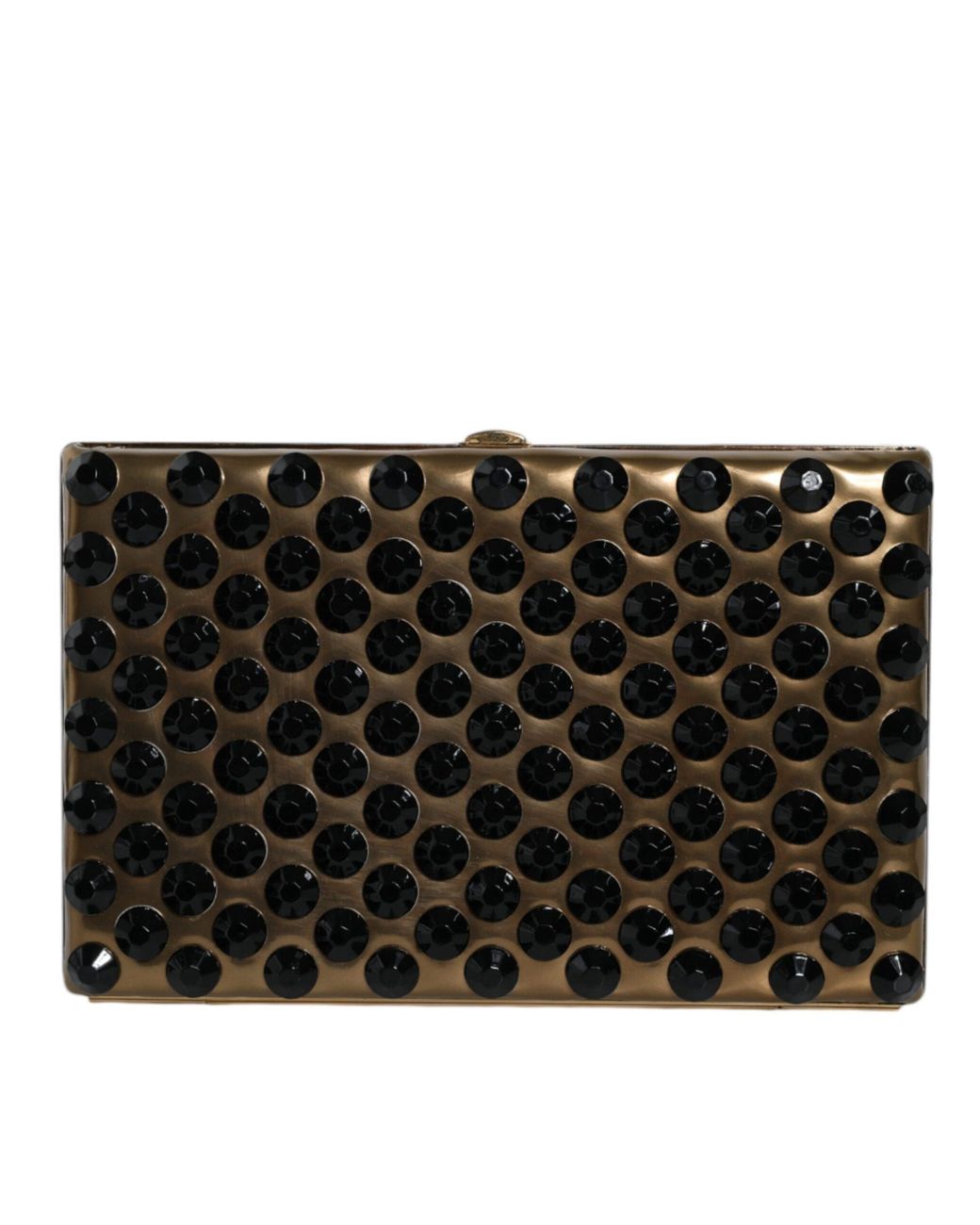 Dolce & Gabbana Black Gold Crystal Bifold Clutch Evening Party Purse Bag