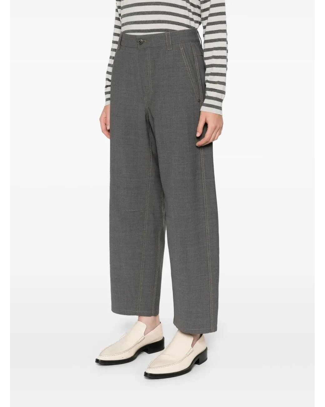 Brunello Cucinelli Gray Wool Casual Pants
