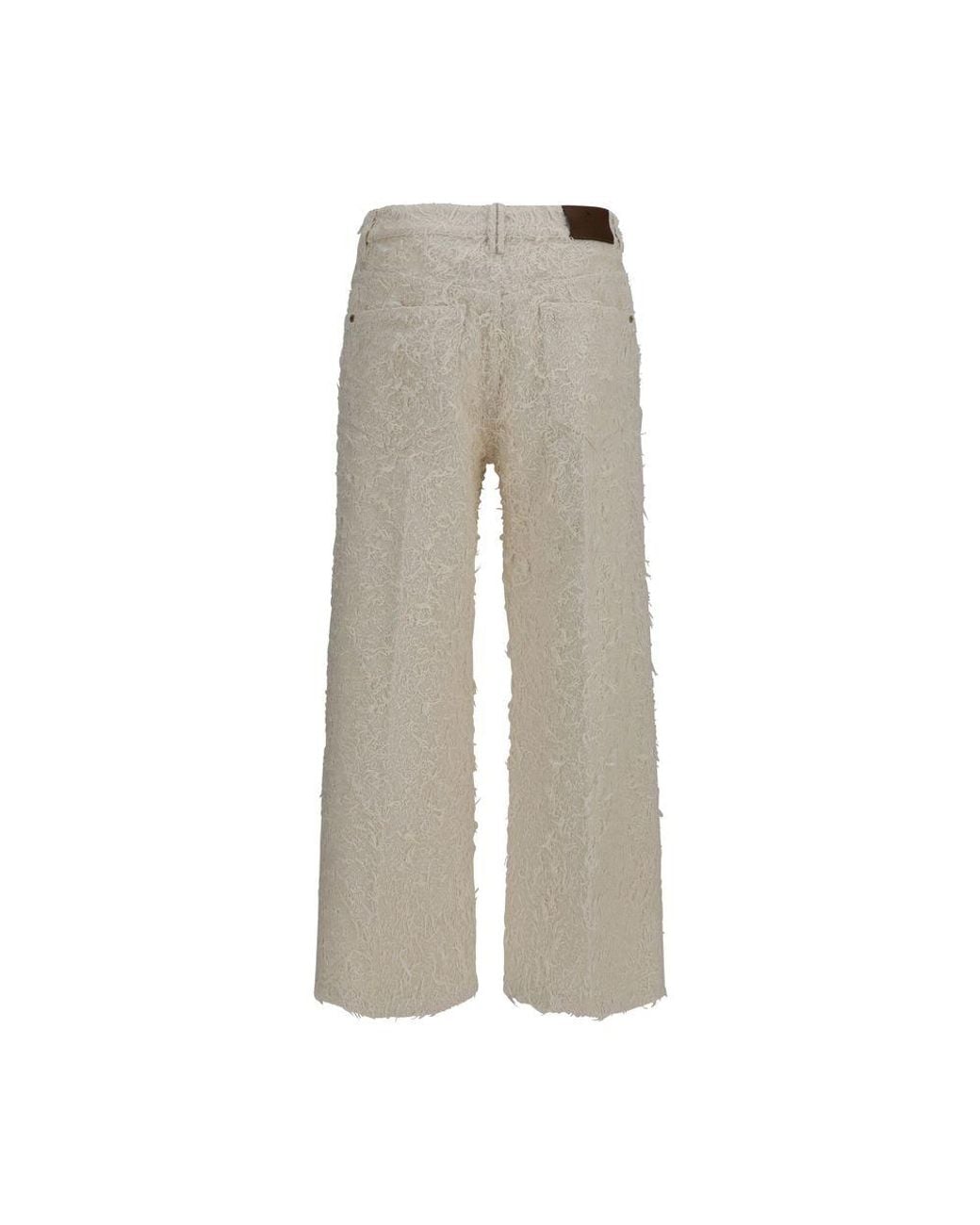 Brunello Cucinelli Gray Beige Cotton Cropped Pants
