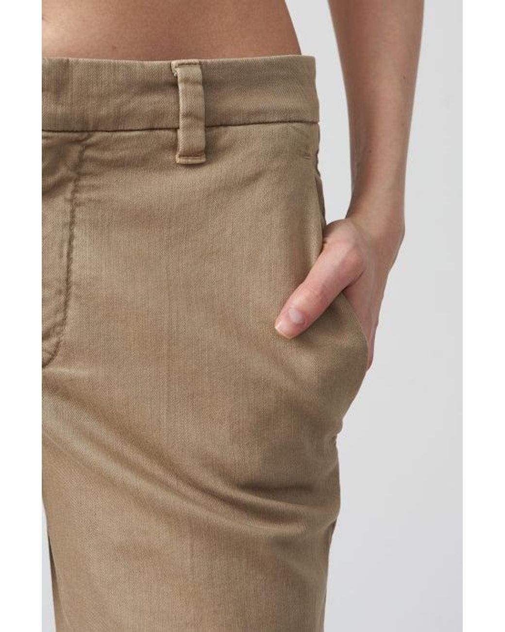 Brunello Cucinelli Natural Light Taupe Cotton Straight Trousers