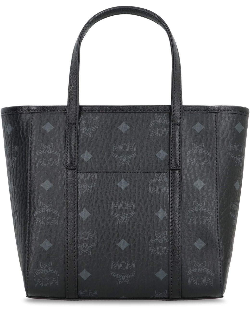 MCM Black Mini Tote Bag Toni Visetos Polyurethane
