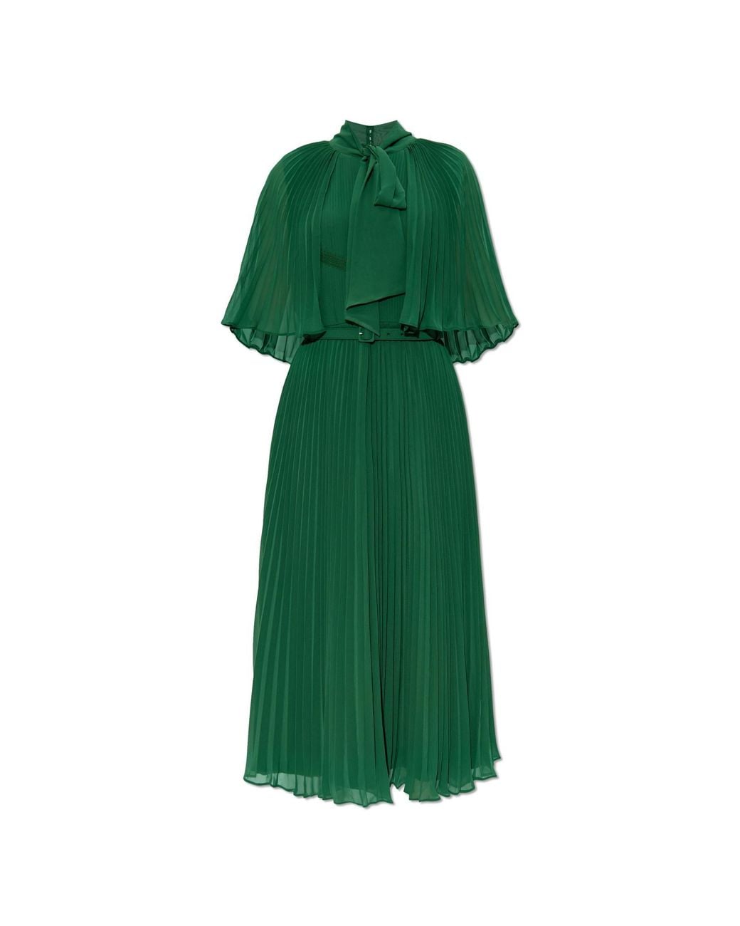 self portrait green pleated dress Self-Portrait With Bow in GREEN HOMECOMING DRESS