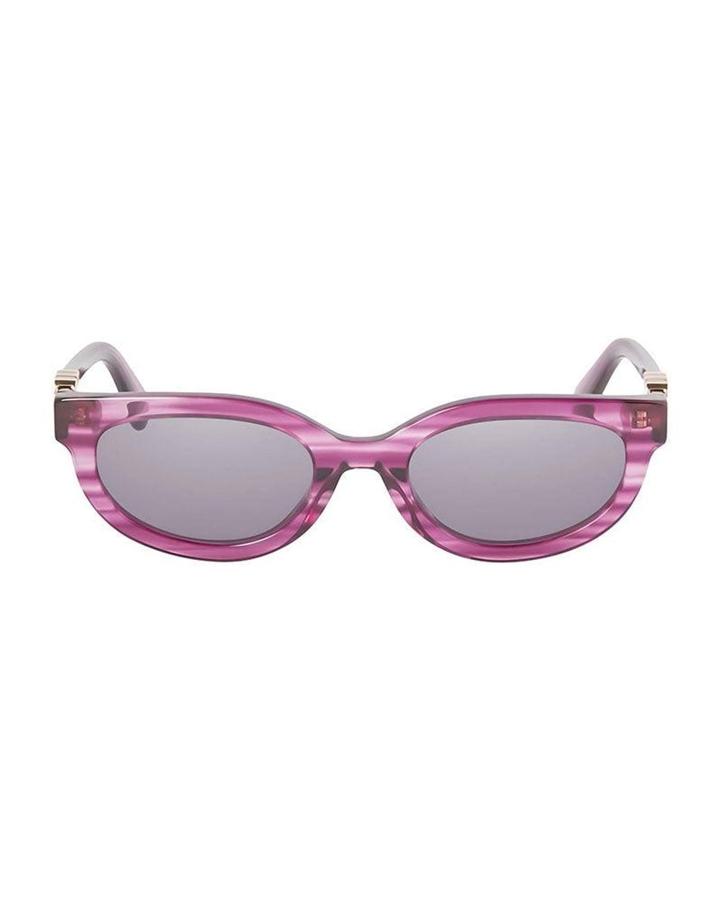 Off-White c/o Virgil Abloh Purple Sunglasses Cat Eye Full Rim, Striped Frame And Dark Lens Oeri13Dsparks3707